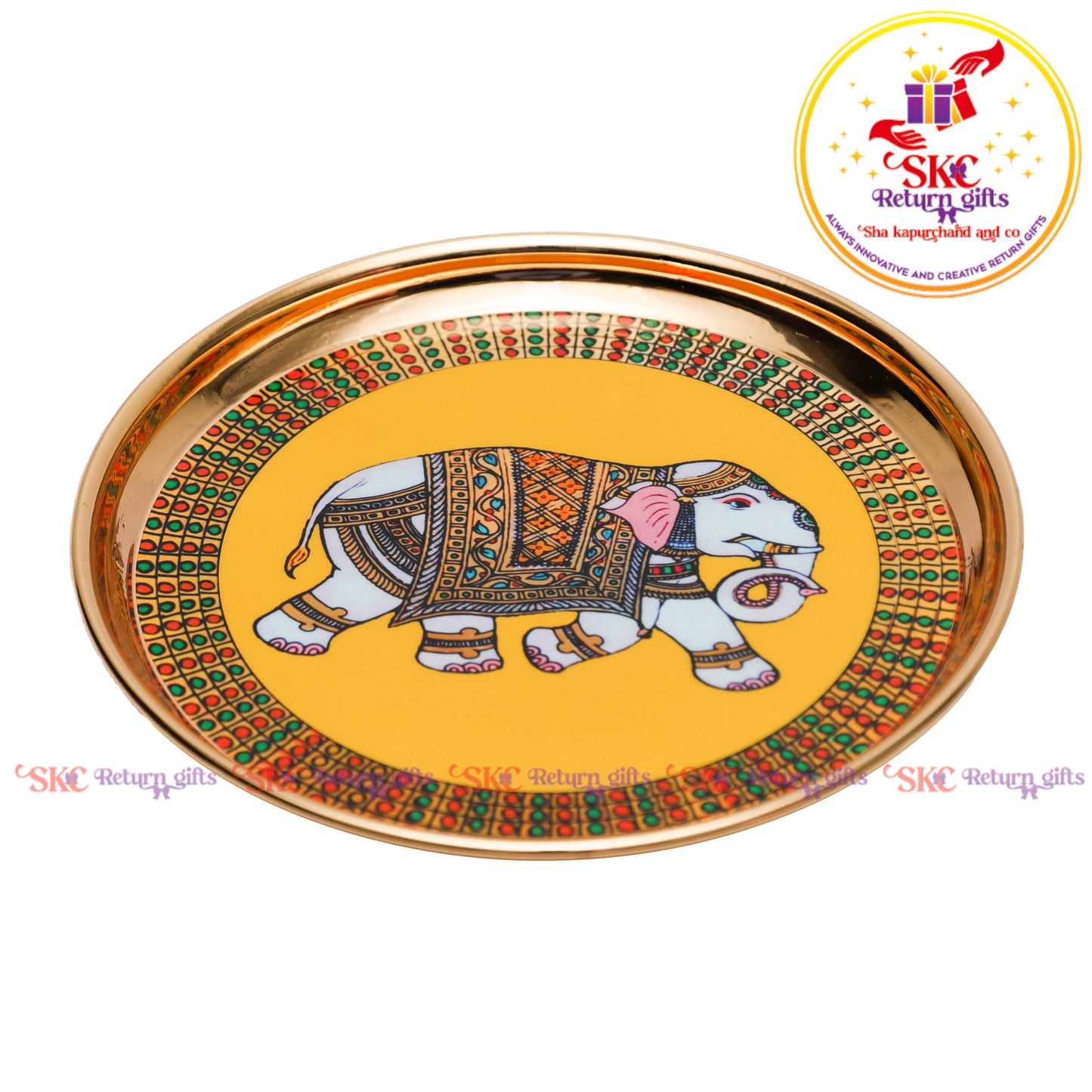 6 Inch Pichwai Brass Pooja Plate