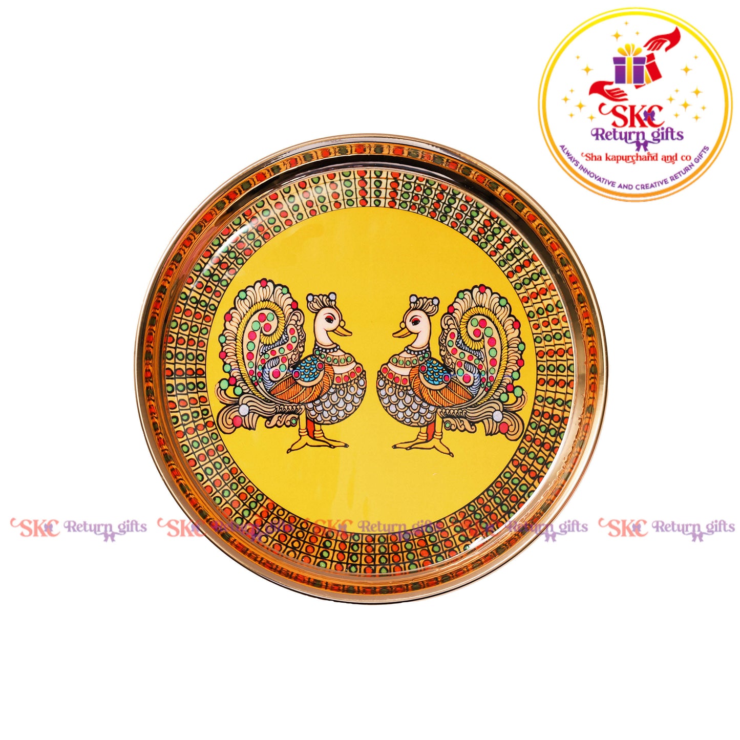 6 Inch Pichwai Brass Pooja Plate