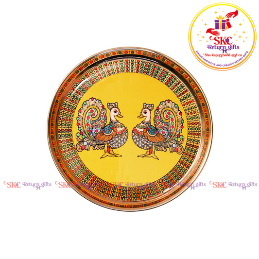 6 Inch Pichwai Brass Pooja Plate