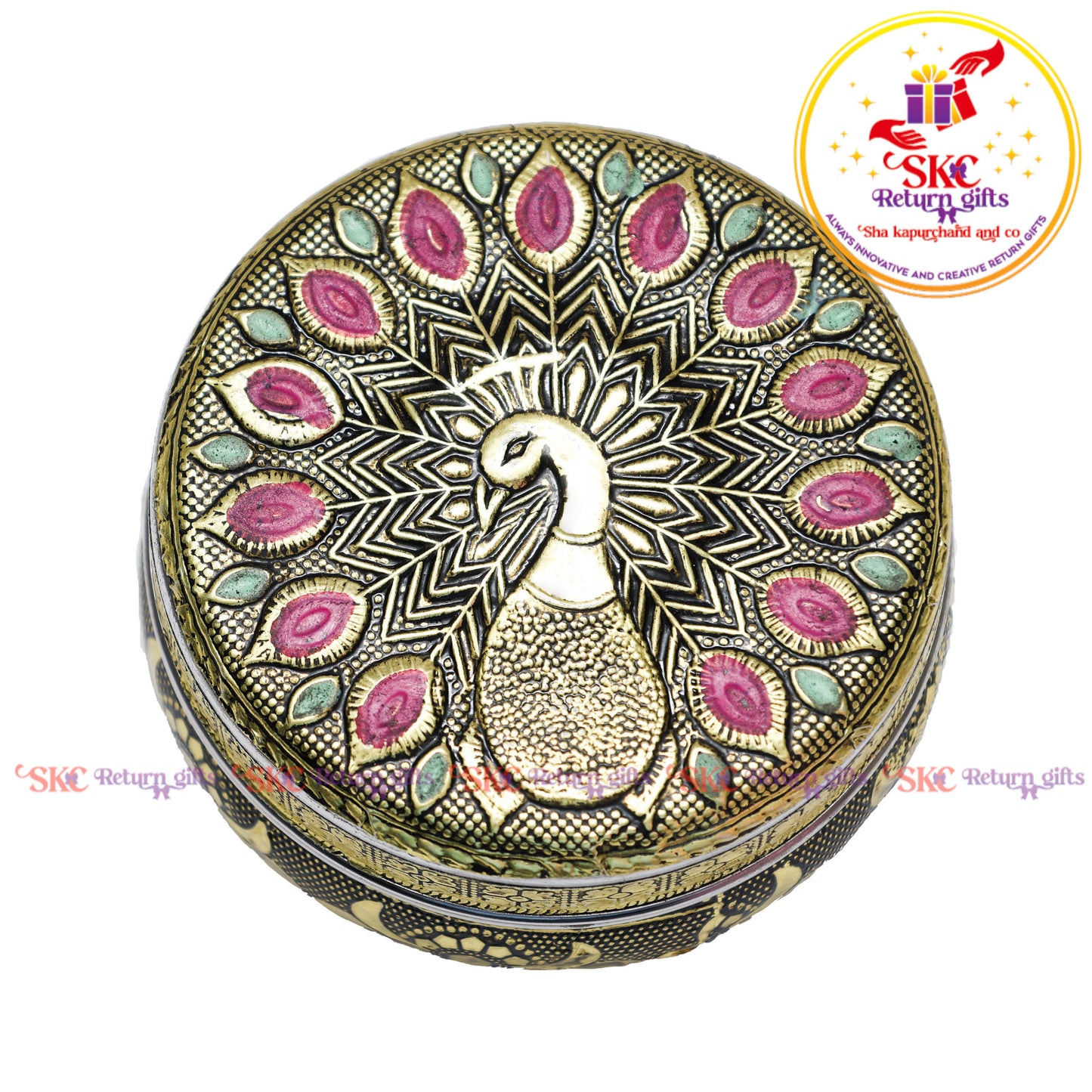 5 Inch Stainless Steel Embossed Meena Box