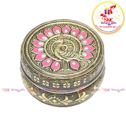 5 Inch Stainless Steel Embossed Meena Box