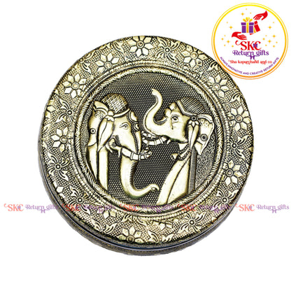 4 Inch Stainless Steel Embossed Meena Box