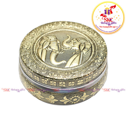 4 Inch Stainless Steel Embossed Meena Box