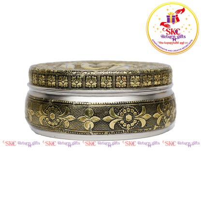 4 Inch Stainless Steel Embossed Meena Box