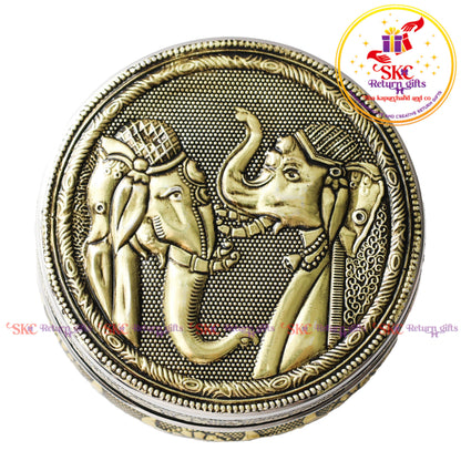4 Inch Stainless Steel Embossed Meena Box
