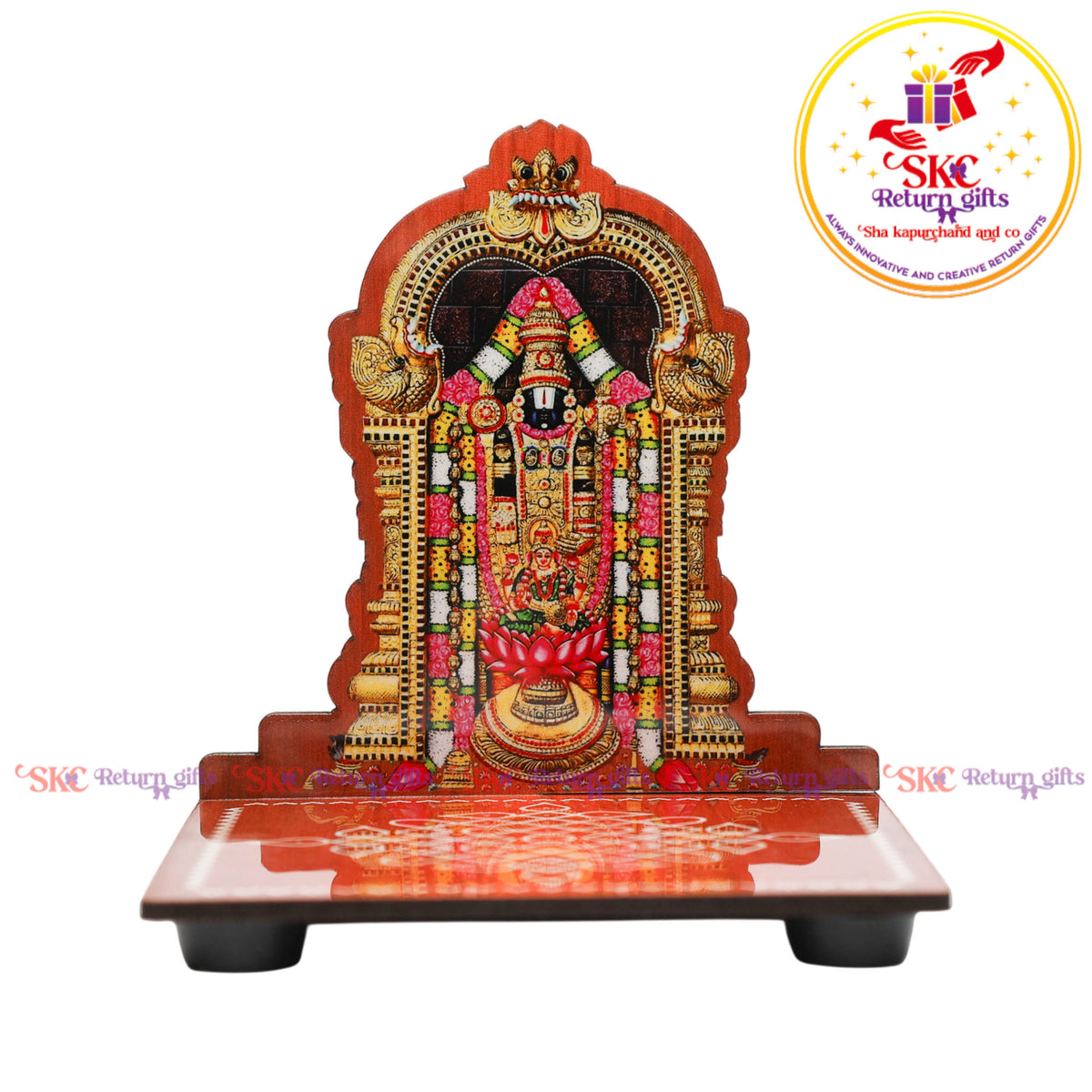 MDF Diya Stand Tanjore Digital Art 4x4