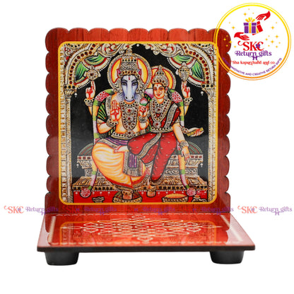 MDF Diya Stand Tanjore Digital Art 4x4