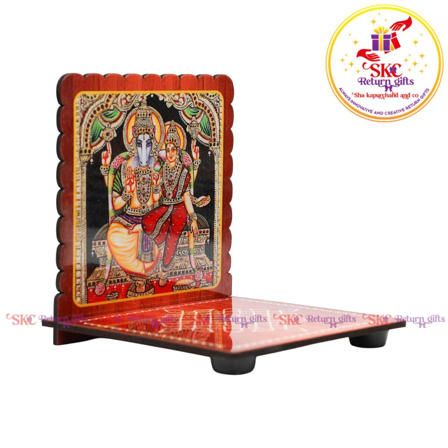 MDF Diya Stand Tanjore Digital Art 4x4