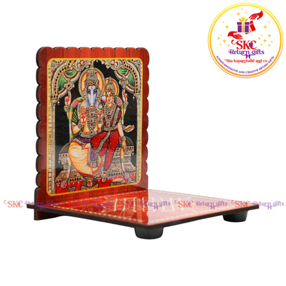 MDF Diya Stand Tanjore Digital Art 4x4