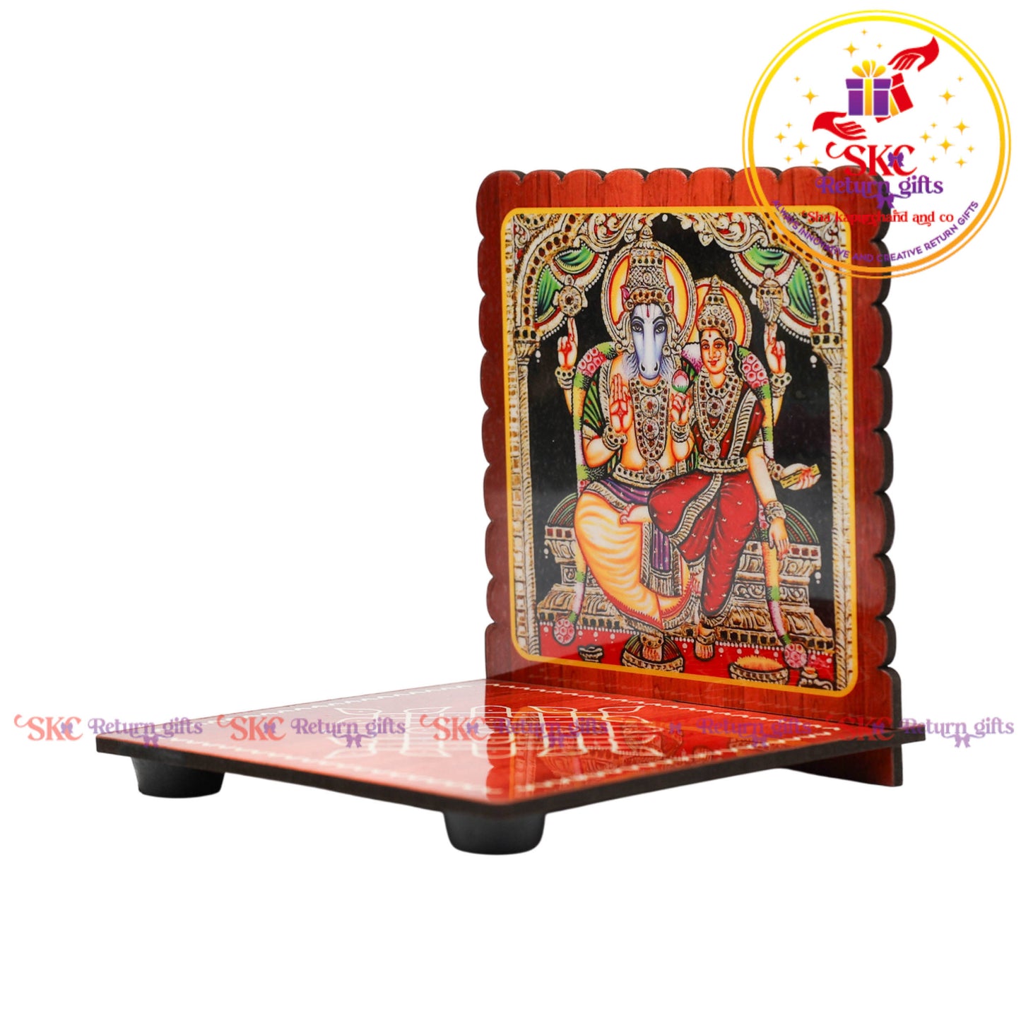 MDF Diya Stand Tanjore Digital Art 4x4