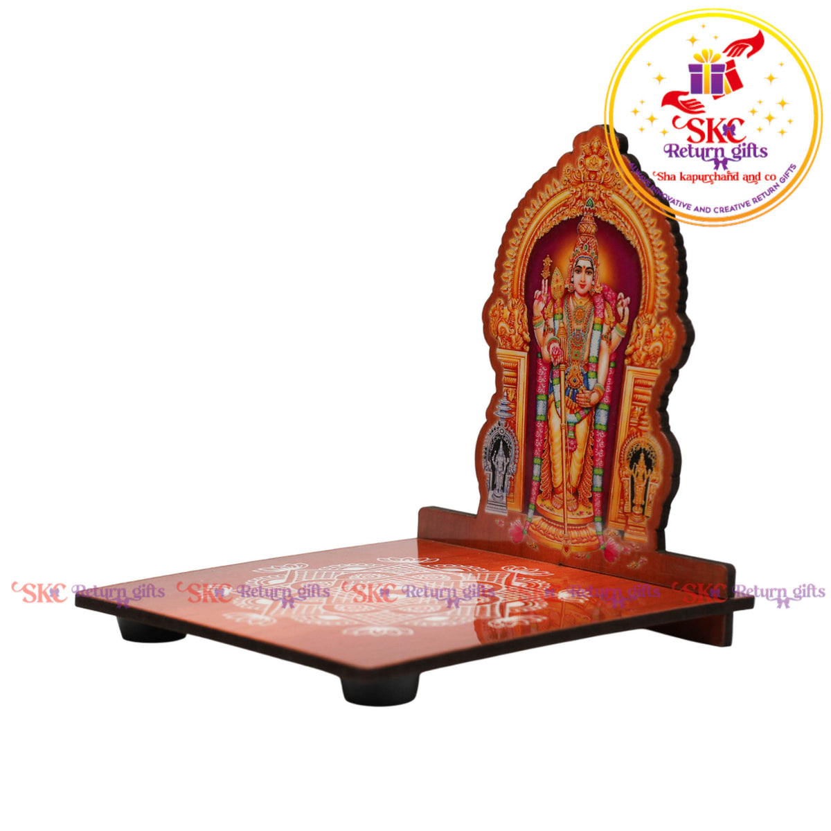 MDF Diya Stand Tanjore Digital Art 4x4