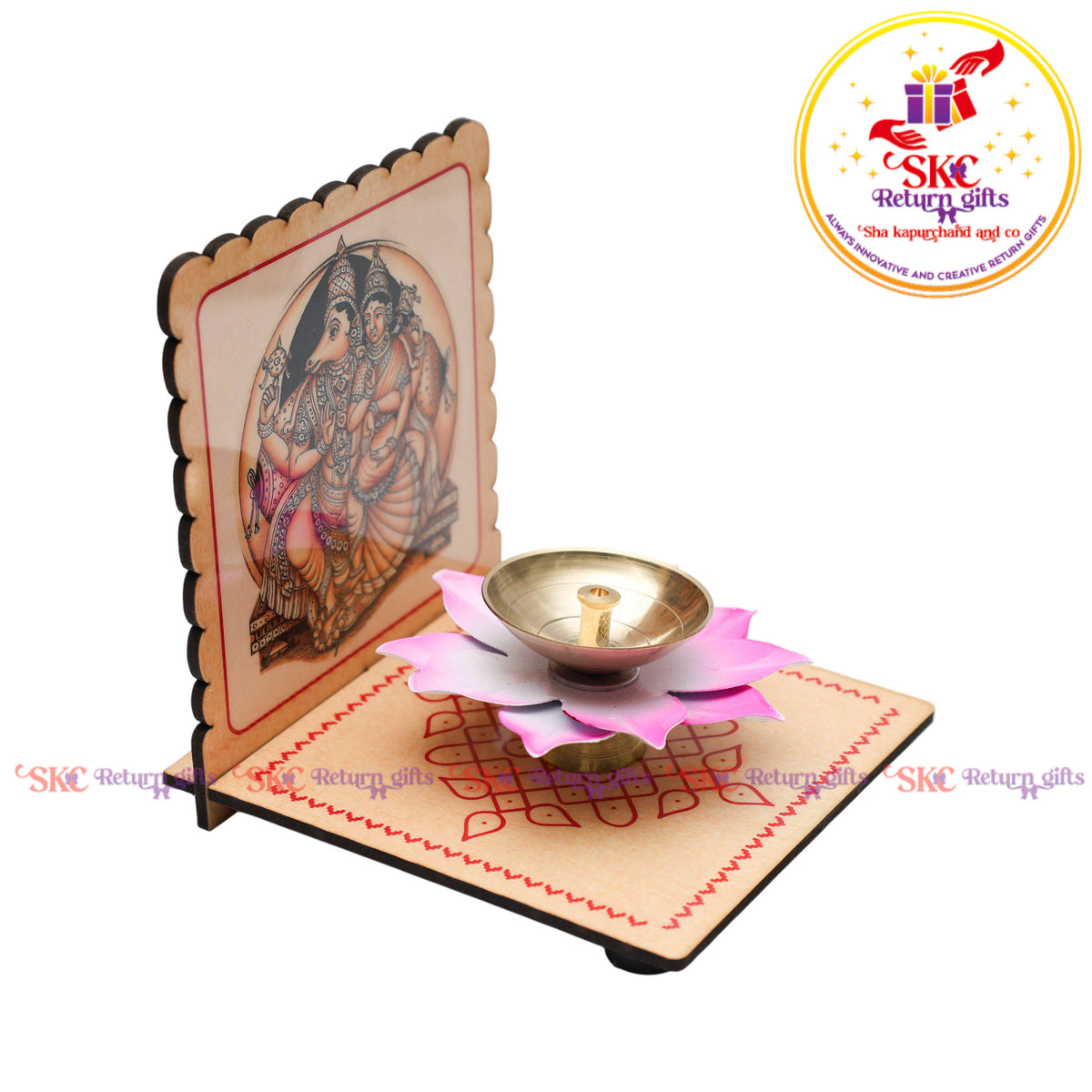 3-inch Colour Diya with Diya Stand 4x4
