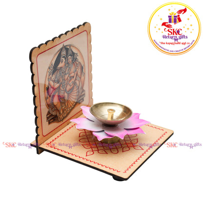 3-inch Colour Diya with Diya Stand 4x4