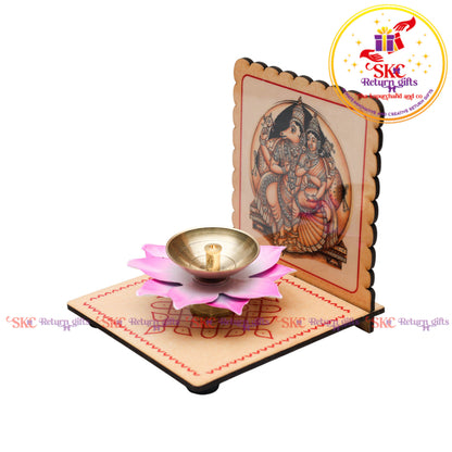 3-inch Colour Diya with Diya Stand 4x4