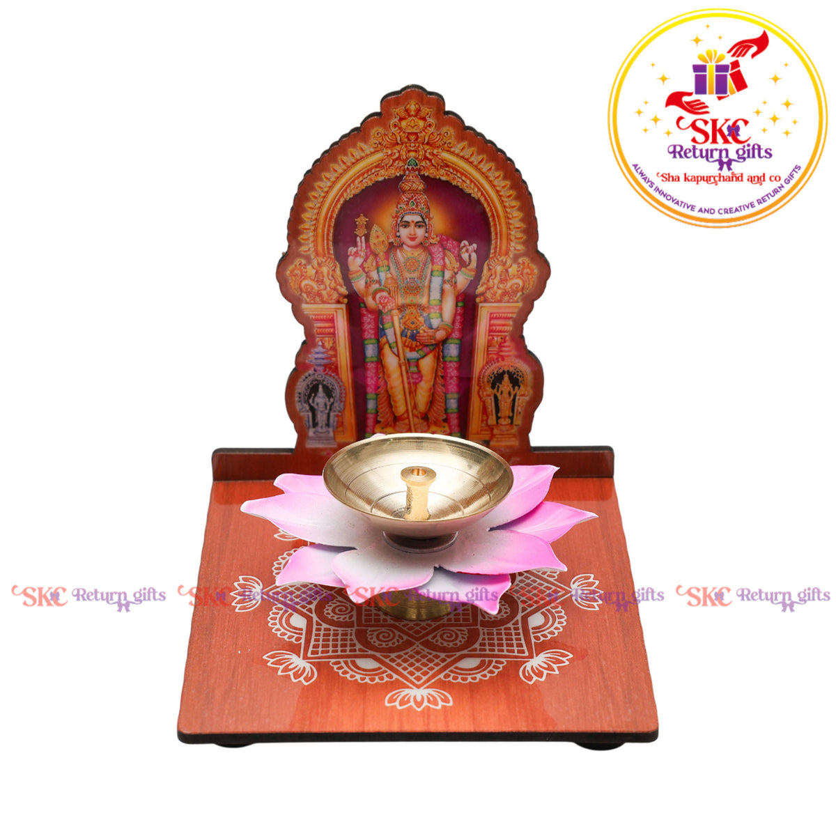 3-inch Colour Diya with Diya Stand 4x4
