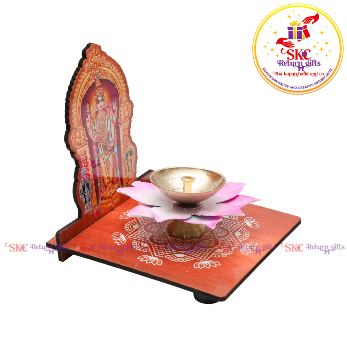 3-inch Colour Diya with Diya Stand 4x4