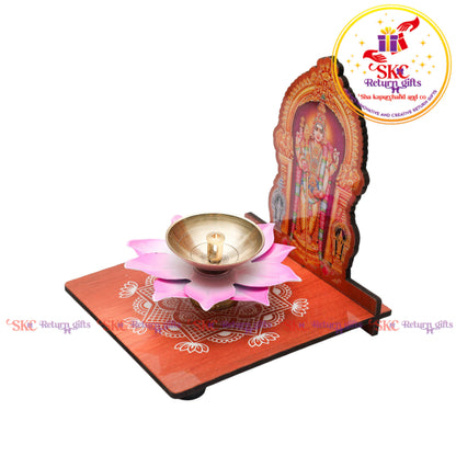 3-inch Colour Diya with Diya Stand 4x4