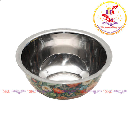 Floral Printed Stainless Steel Bowl